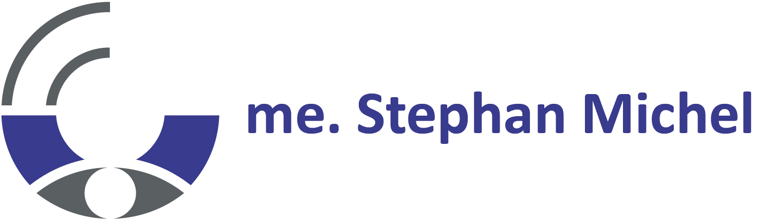 Das Logo von Stephan Michel das auf die Startseite verlinkt ist